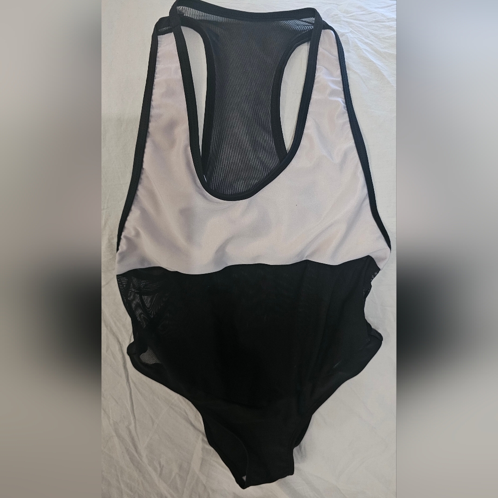 Black and White One Piece Swimsuit